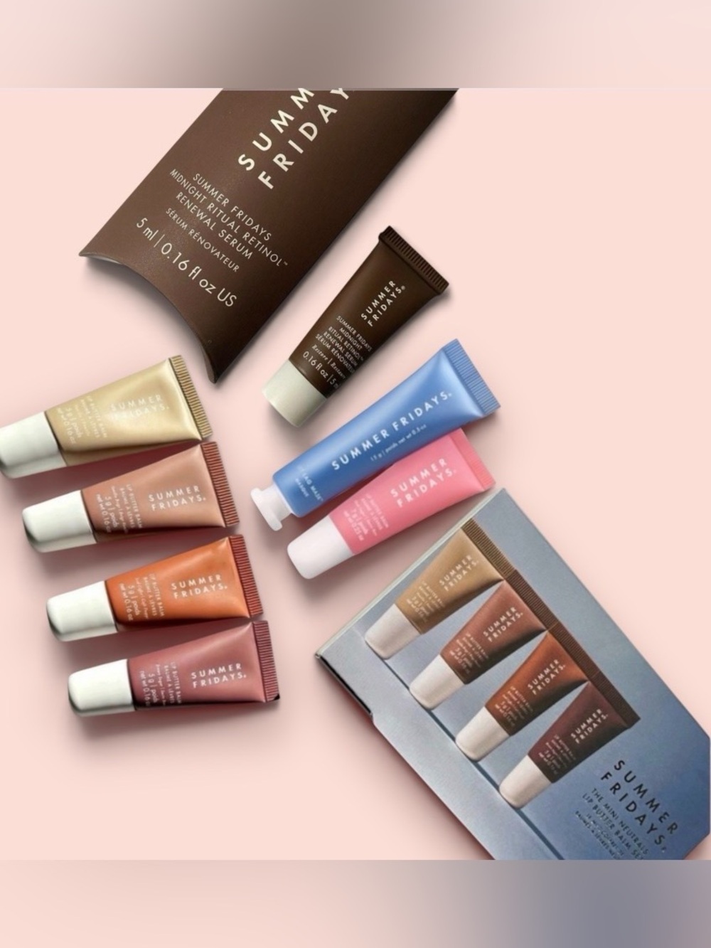 Summer Fridays Lip Butters, Jet Lag Mask Moisturizer, & Retinol bundle new.
